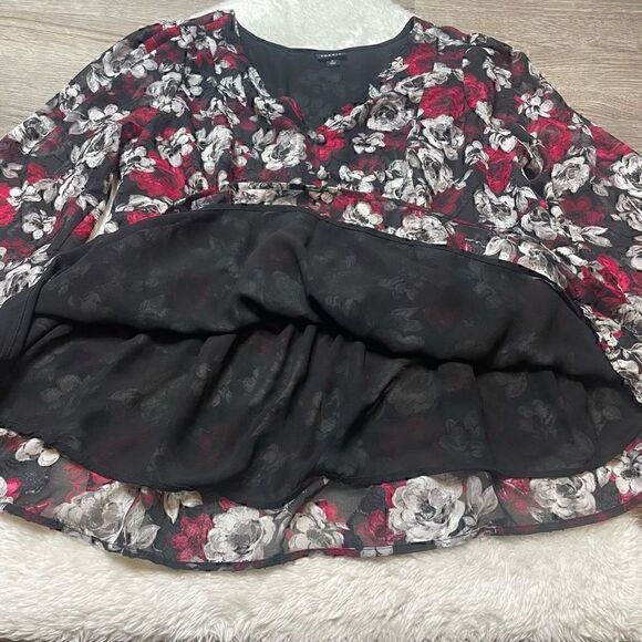 Torrid Floral Tunic Blouse Peplum Chiffon Camisole Sz 2 XXL Plus Size Top - Picture 12 of 14